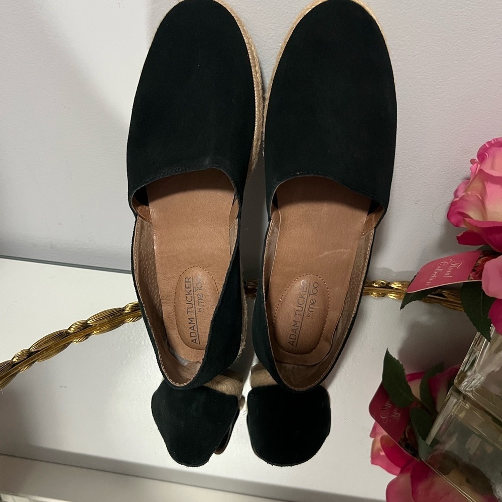 Adam Tucker Black Espadrilles with Suede Upper - Picture 2 of 4